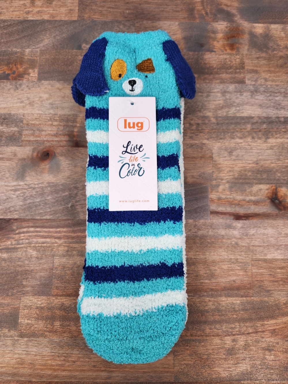 Lug Set of 2 Plush Crew Non-Slip Socks -Trolley Friends